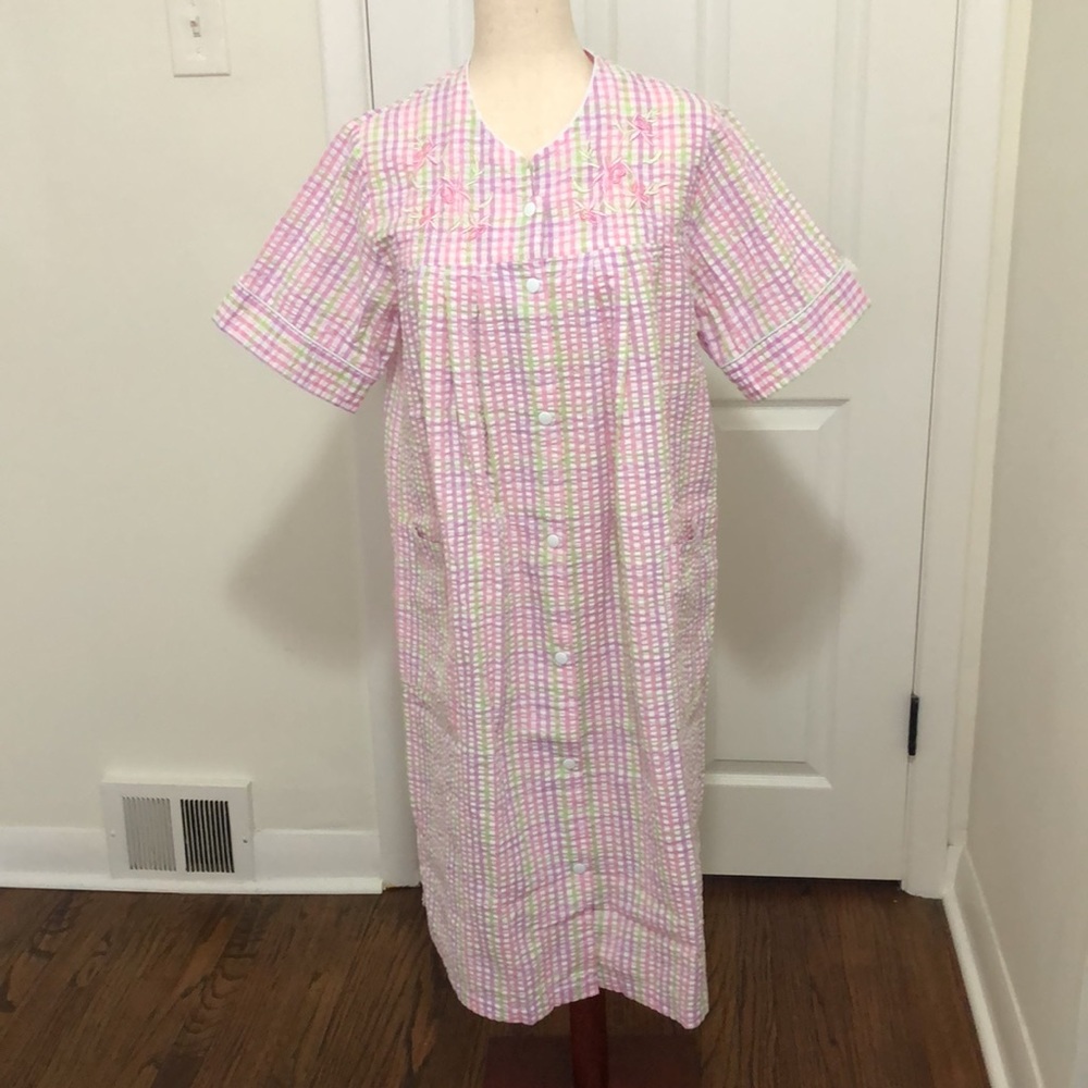 Miss Elaine Women's Snap Front Housecoat Duster Short Sleeve